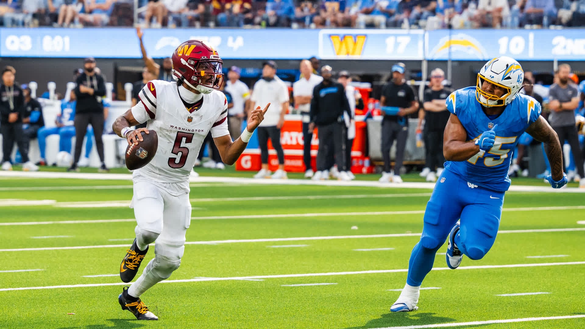 Commanders QB Jayden Daniels ruled out with left elbow injury vs. Cowboys
