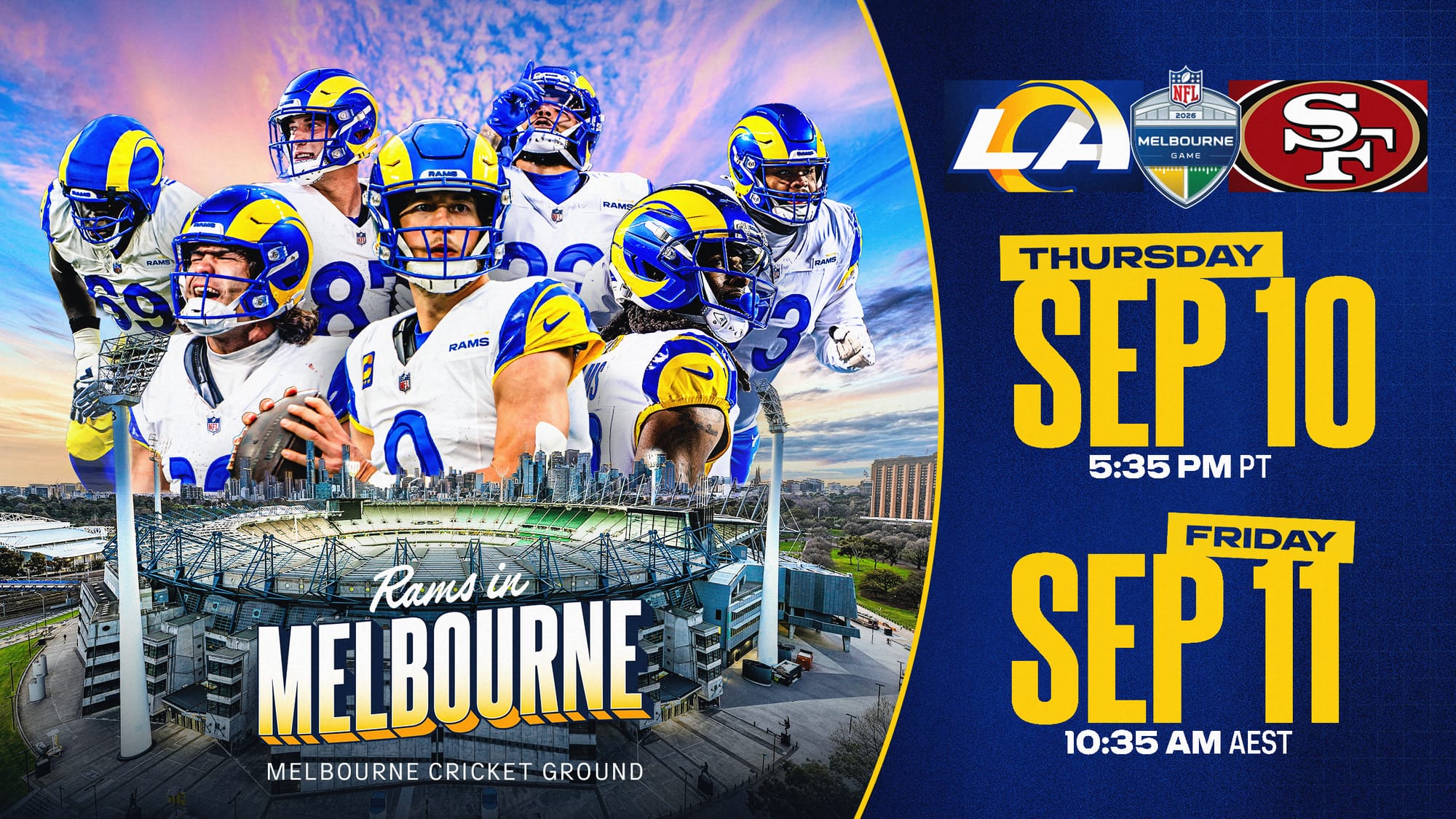 Netflix streams NFL's first Australia regular-season game: 49ers vs. Rams in Melbourne Sept. 10